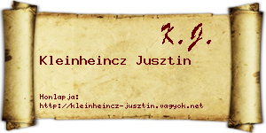 Kleinheincz Jusztin névjegykártya